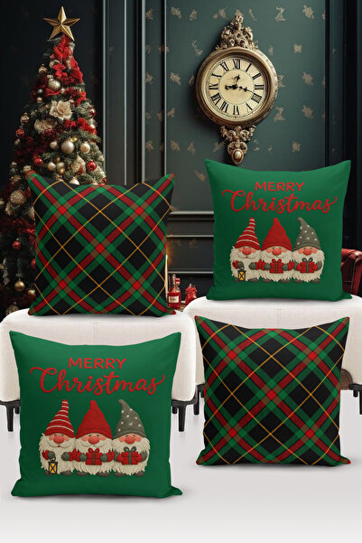 Bertille Home Seria de Anul Nou, set de cu imprimeu huse de pernă digitale cu...
