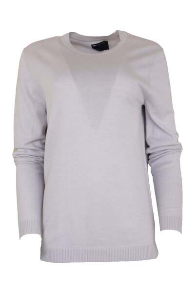 ASOS Tempo Light Grey Blouse - L, Grey, 100% wool