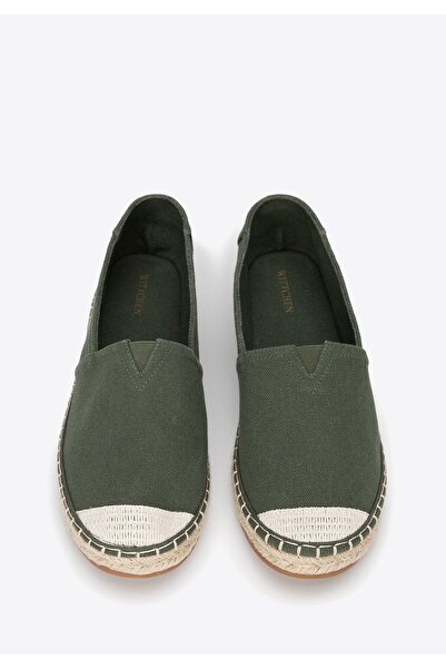 Wittchen Men's espadrilles with braided toe green textile material