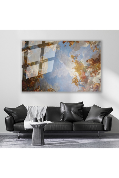 Cam Yatay Duvar Tablosu Cam Barok Sanat Eseri Ev Ofis Salon Modern Duvar Tablosu
