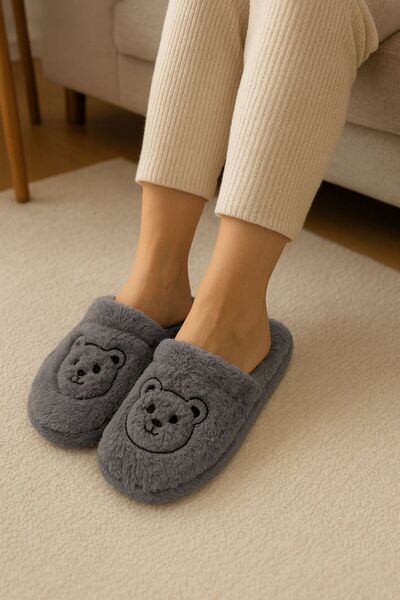 ALB TERLİK AYAKKABI SAN. TİC. LTD. ŞTİ. Cute Women's Plush Teddy Bear House Slippers – Warm Lightweight, Non-Slip, and Soft Comfort