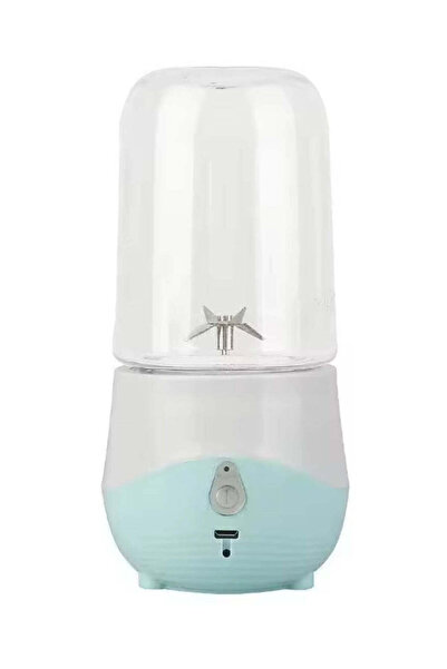 Genaric كوب عصارة كهربائي محمول أزرق/أبيض - خلاط سموثي صغير قابل لإعادة الشحن