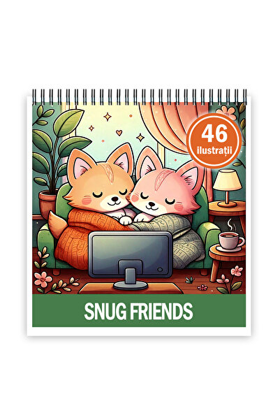Legendary Gifts Carte de colorat, 46 de ilustratii Snug Friends, 98 pagini, F...