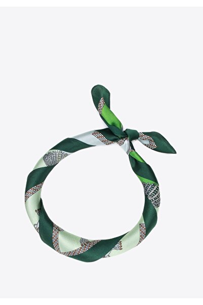 Wittchen Eșarfă de mătase cu model verde și alb pentru femeie
