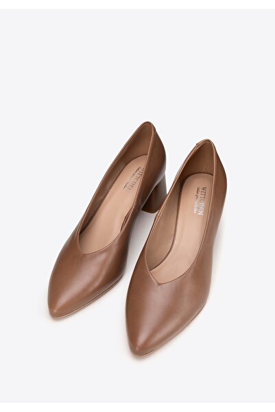 Wittchen Pantofi cu toc de damă din piele naturală cu decupaj, bej, piele