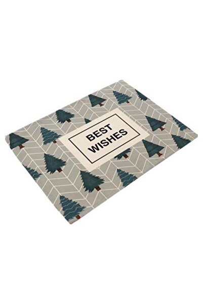 sharpdo Decorative Printed Tablemat Grey/White/Green 42 x 32cm