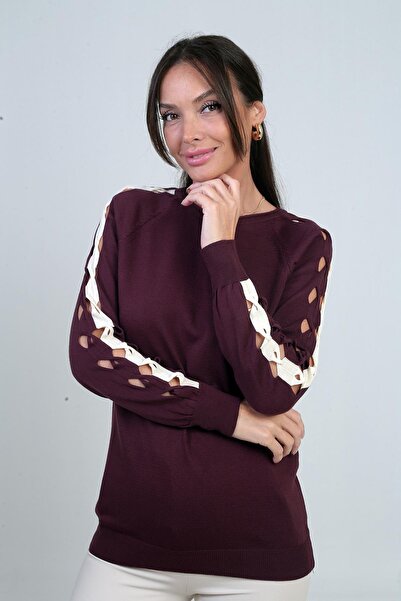 By Saygı Γυναικεία πλεκτή μπλούζα με λουράκια με χαμηλό λαιμό