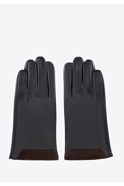 Wittchen Men's insulated leather gloves black and brown black and brown leather