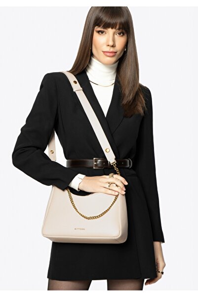 Wittchen Geantă de damă tip baghetă din piele crem, piele crem