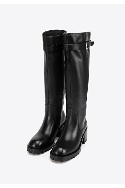 Wittchen Ghete de călărie negre pentru femei cu cataramă decorativă, piele ne...