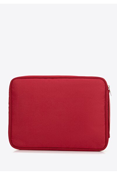 Wittchen Husă pentru laptop de 15", pentru femei, cu partea din față matlasată, poliester roșu-cireș