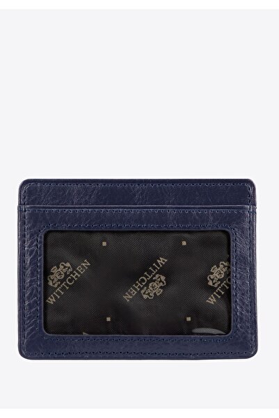 Wittchen Men's Leather Wallet, Diagonal Cut, Navy Blue, Leather