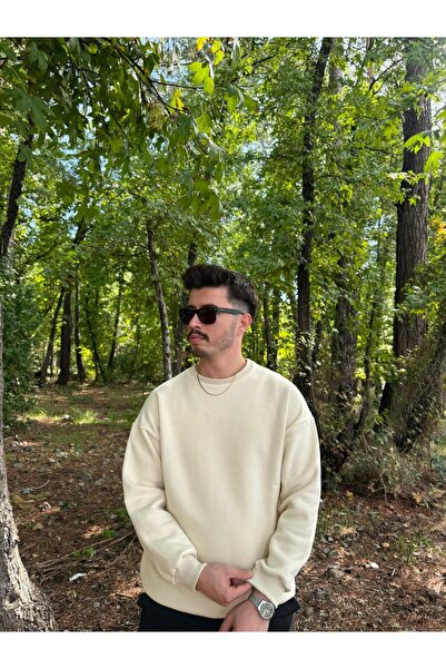 Butik Men's Oversized Crew Neck Basic Sweatshirt