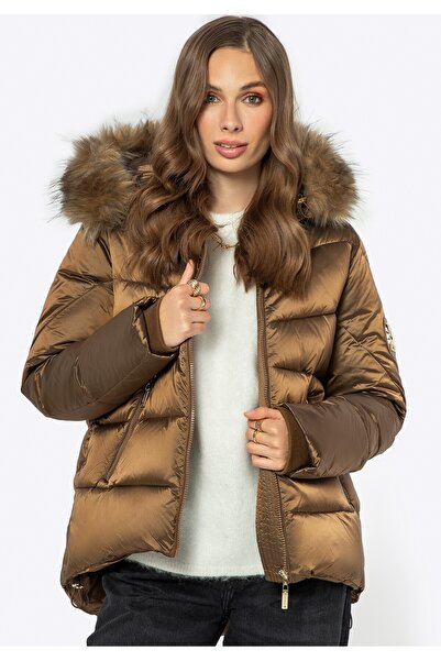 Wittchen Jachetă de damă cu manșete din nailon auriu