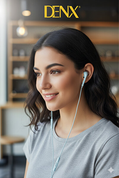 Denx Deep Bass Stereo Wired Earphones | Type-C Port | Music Headphones (DX301-B)