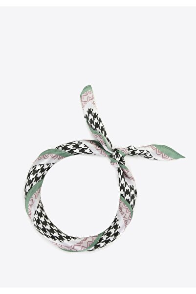 Wittchen Eșarfă de mătase pentru femei cu model floral, verde și roz, mătase verde și roz