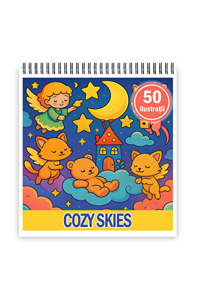 Legendary Gifts Carte de colorat, 50 de ilustratii Cozy Skies, 106 pagini, Format: A5