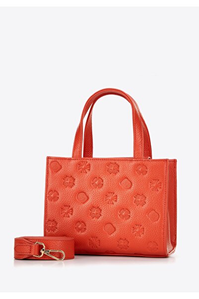 Wittchen Woman's Handbag in Orange Embossed Leather, Orange Leather