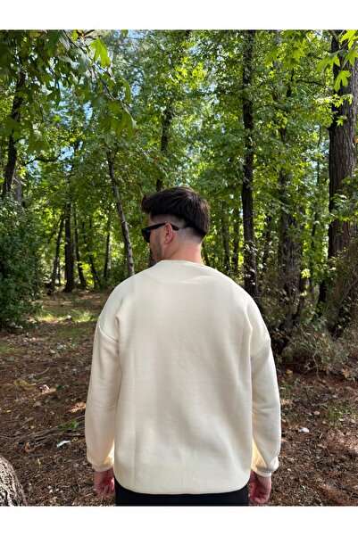 Butik Men's Oversized Crew Neck Basic Sweatshirt