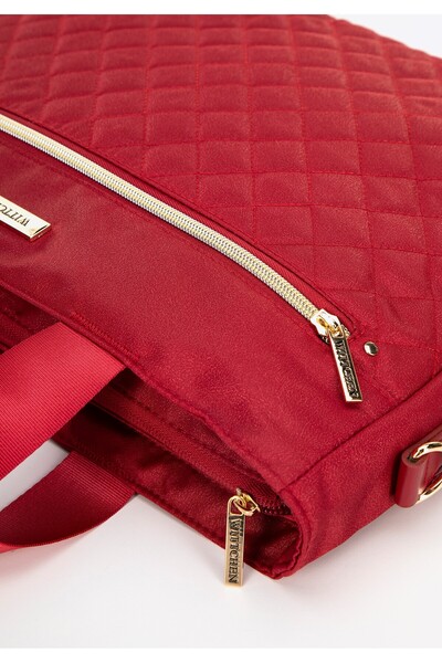Wittchen Women's 14" Laptop Bag with Quilting, Cherry, Cherry Polyester