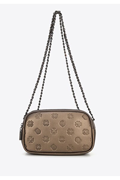 Wittchen Geantă crossbody din piele pentru femei cu lanț auriu, piele