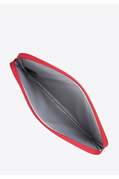 Wittchen Husă pentru laptop de 15", pentru femei, cu partea din față matlasată, poliester roșu-cireș