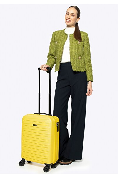 Wittchen Valiză mică bărbătească din ABS cu relief orizontal galben din ABS