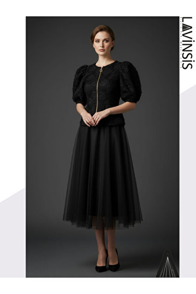 lavinsis Brokar Ceket ve Organze Tül Etek 2'li Takım