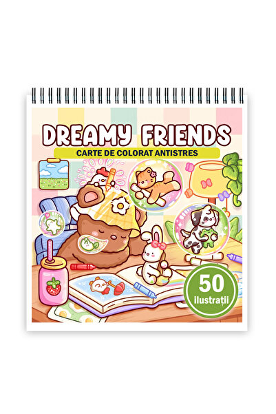 Legendary Gifts Carte de colorat, 50 de ilustrații cu Prieteni Visători, 106 pagini, Format: A5