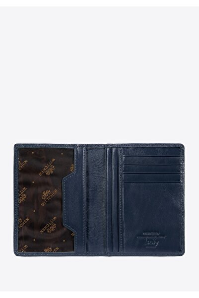 Wittchen Men's Leather Document Case with Pocket, Navy Blue, Leather