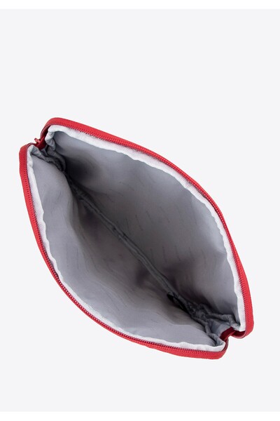 Wittchen Women's 15" Laptop Sleeve with Diagonal Stitching, Cherry Red Polyester