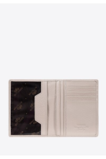 Wittchen Women's Leather Document Case with Pocket, Beige, Leather