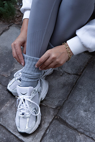 Ozzy Socks 3-Piece Winter Women's Wool Sleeping Socks Soft Touch Gray Color Heat Retaining Socks