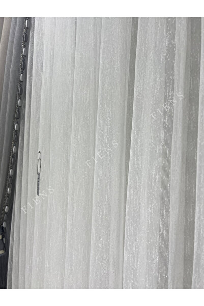 FİENS ŞANTUKLU BAMBU GRAMAJLI MODERN 1/3 Sık Pile Tül Perde Ütü İstemez