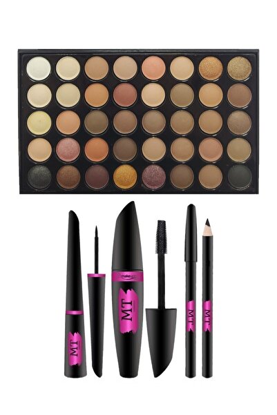 Mugan 40 Renkli Göz Far Paleti Ve Mt Rimel Eyeliner Göz Kalemi Seti
