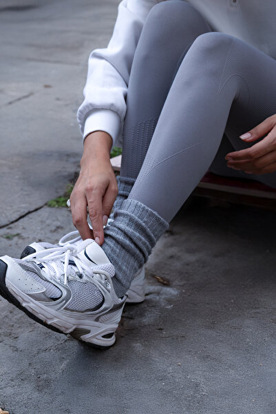 Ozzy Socks 3-Piece Winter Women's Wool Sleeping Socks Soft Touch Gray Color Heat Retaining Socks