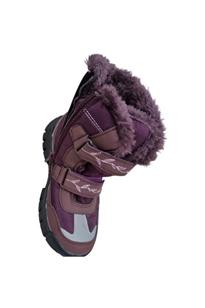 OEM Burgundy fur-lined girls' boots - Size 33