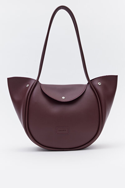 Shanta Γυναικεία τσάντα ώμου και χειρός σε μπορντό χρώμα D42, μεγάλου μεγέθου...