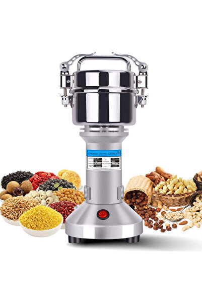 PopZa 1000W Commercial Grain Mill Grinder – 200g Capacity, Superfine Flour & Spice Grinder