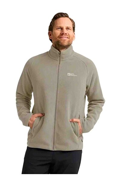 Jack Wolfskin A65447_5940-BIG SKY HZ M Bej Normal Düz Erkek Polar Sweatshırt