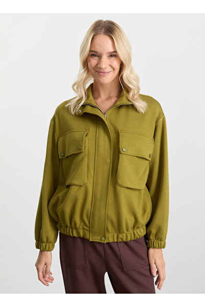 Selen Standart Yeşil Kadın Ceket 25KSL1539