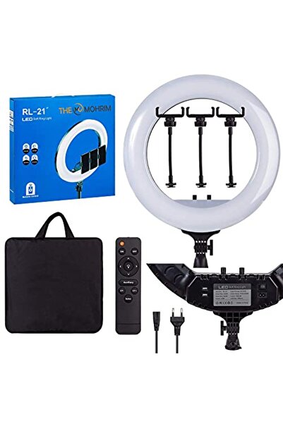 PopZa RL-21 ضوء حلقة LED ناعم - أسود أبيض.