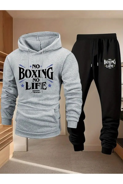 Massgai Унісекс без боксу життя з принтом капюшон oversize верх-низ комплект бавовняний спортивний костюм