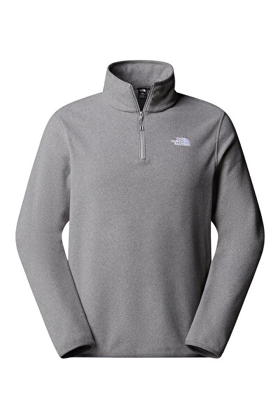 THE NORTH FACE Nf0A8D0Qcqi1-M Glacier Zip Jacket Gray Zippered Standard Fit Men's Fleece Sweatshirt