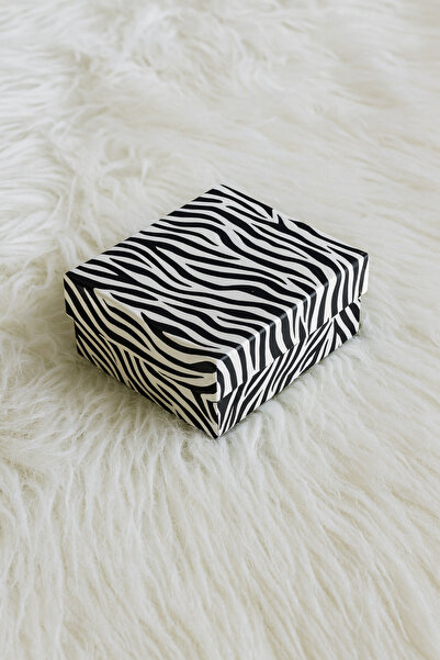 Unutma Beni 3 Adet Zebra Desenli Süngerli Takı Kutusu / 8x6x3