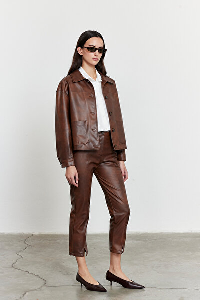 FACETTE Μπουφάν Bomber από συνθετικό δέρμα