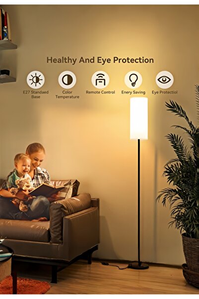 Venpara Smart Floor Lamp with App & Remote, 3 Color Temperatures, Stepless Dimming, Night Light, E27 Bulb