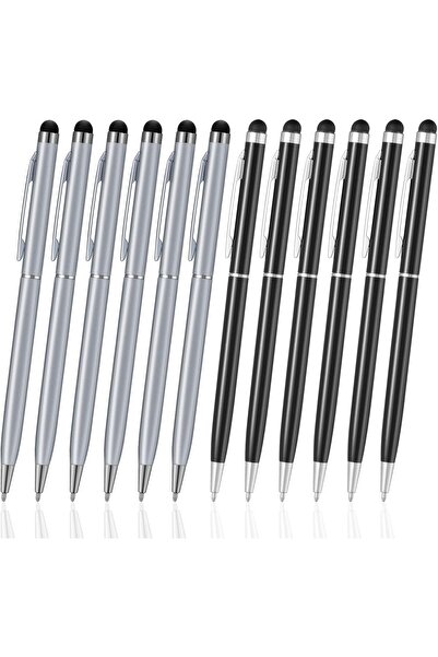 007 قلم أوريبوكس ستايلس، عبوة من 12 قلمًا سعويًا 2 في 1 مع رأس حبر جاف، أسود