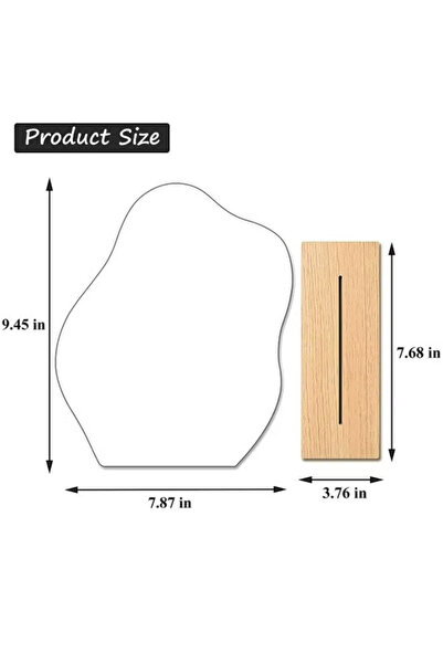 ShebSheb Acrylic Makeup Mirror, Aesthetic Room Decor Mirror With Wooden Base(Cloud)