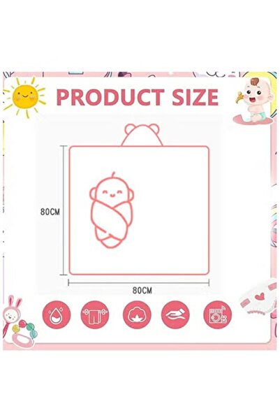 Generic Hooded baby towel, toddler bathrobe, soft baby towel, 80*80 cm